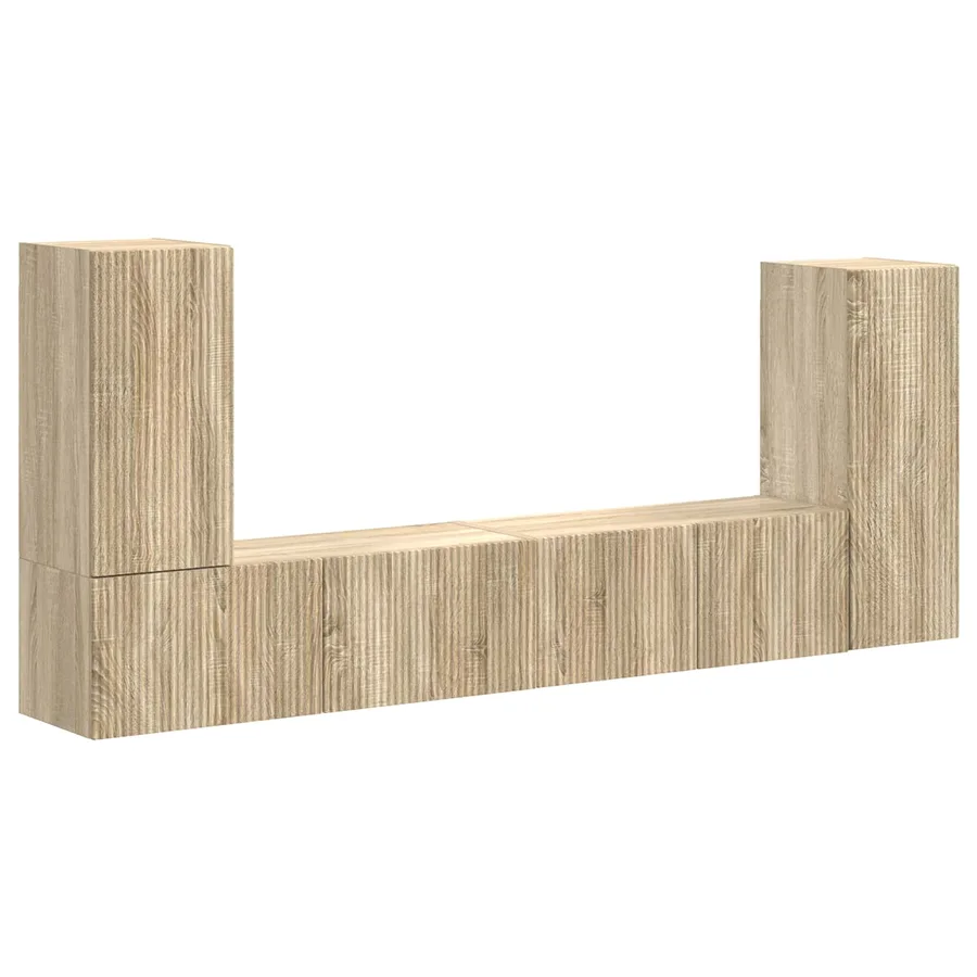 Ensemble meuble TV 4 pcs Chêne Sonoma Bois d'ingénierie - 2