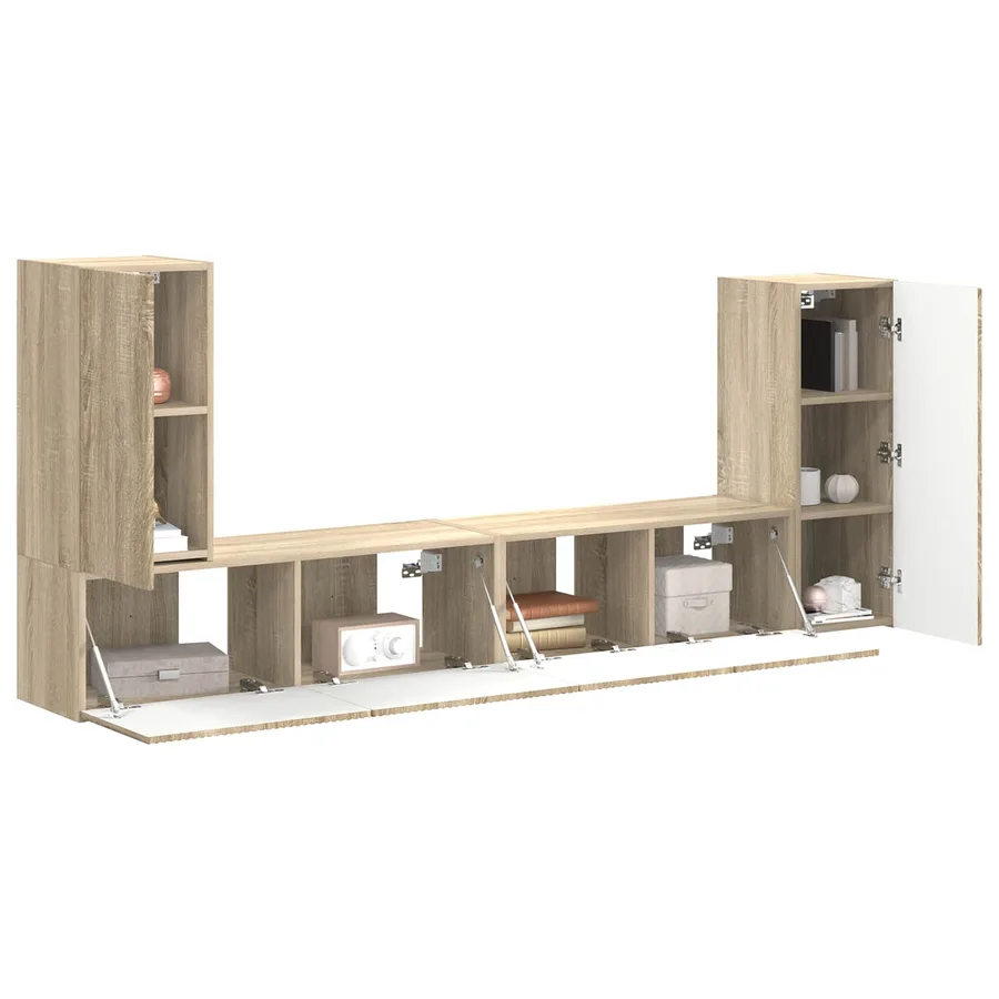Ensemble meuble TV 4 pcs Chêne Sonoma Bois d'ingénierie - 3