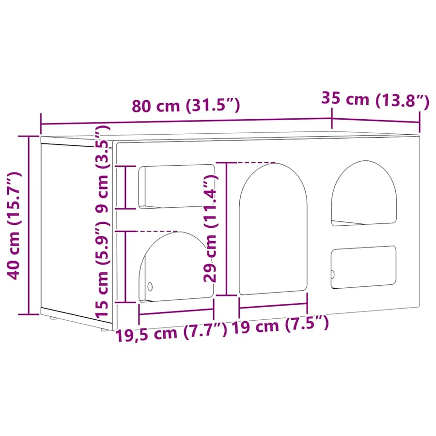 Meuble TV ELST 80 x 35 x 40 cm Blanc Bois d'ingénierie - 11
