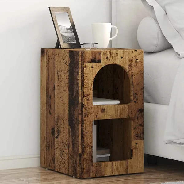 Table de chevet ELST 2 pc Bois ancien 29,5 x 33,5 x 50 cm