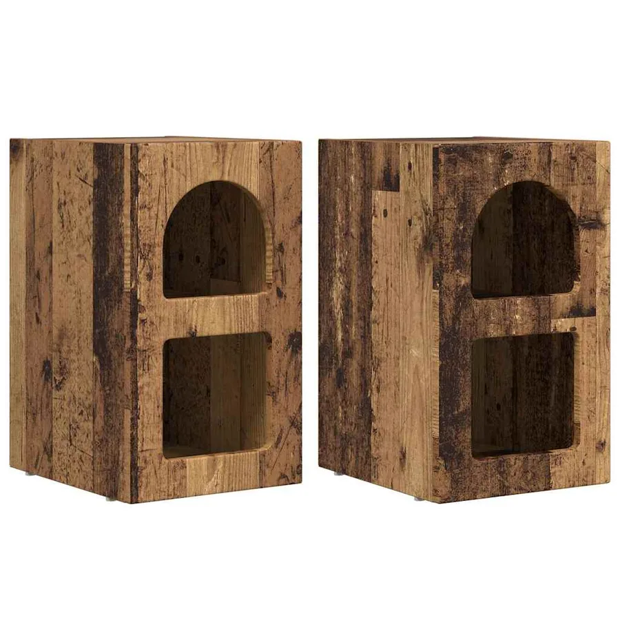 Table de chevet ELST 2 pc Bois ancien 29,5 x 33,5 x 50 cm - 2