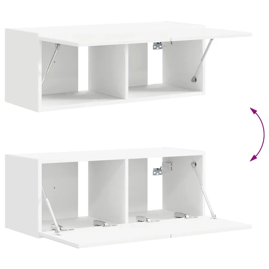 Meuble TV mural Blanc 78,5 x 31 x 29,5 cm Bois d'ingénierie - 11