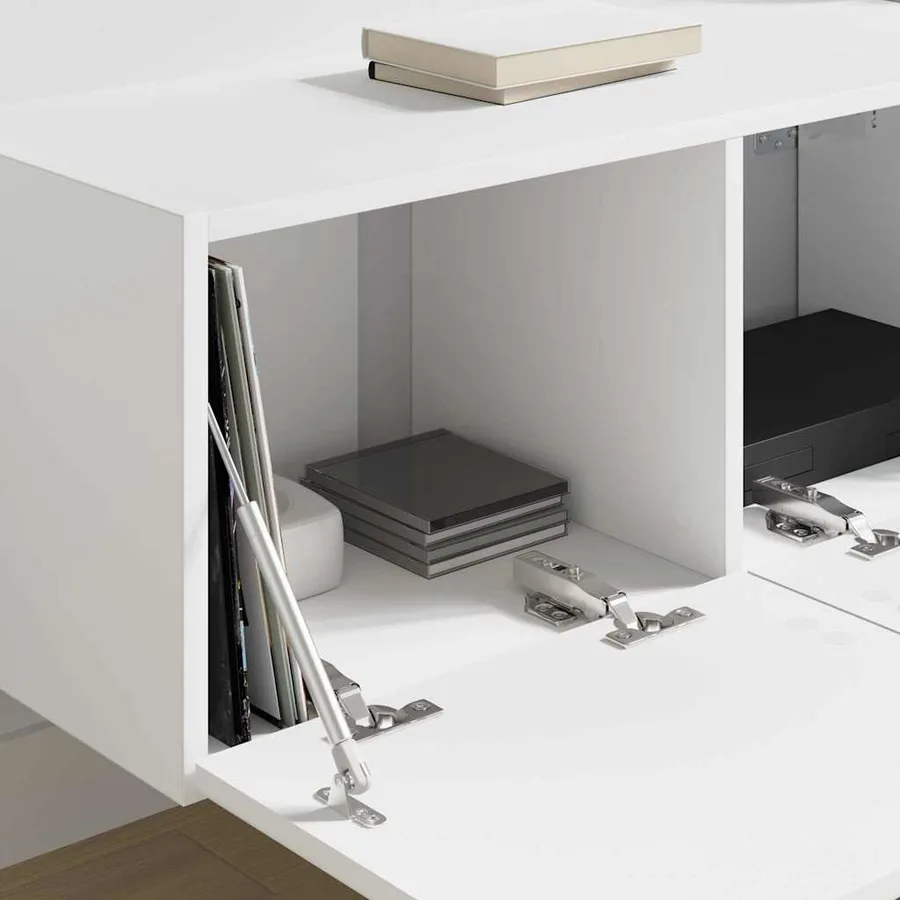 Meuble TV mural Blanc 78,5 x 31 x 29,5 cm Bois d'ingénierie - 4