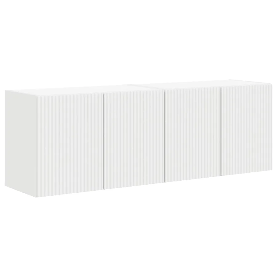 Meuble TV mural 2 pcs Blanc 59,5 x 31 x 40 cm Bois d'ingénierie - 2