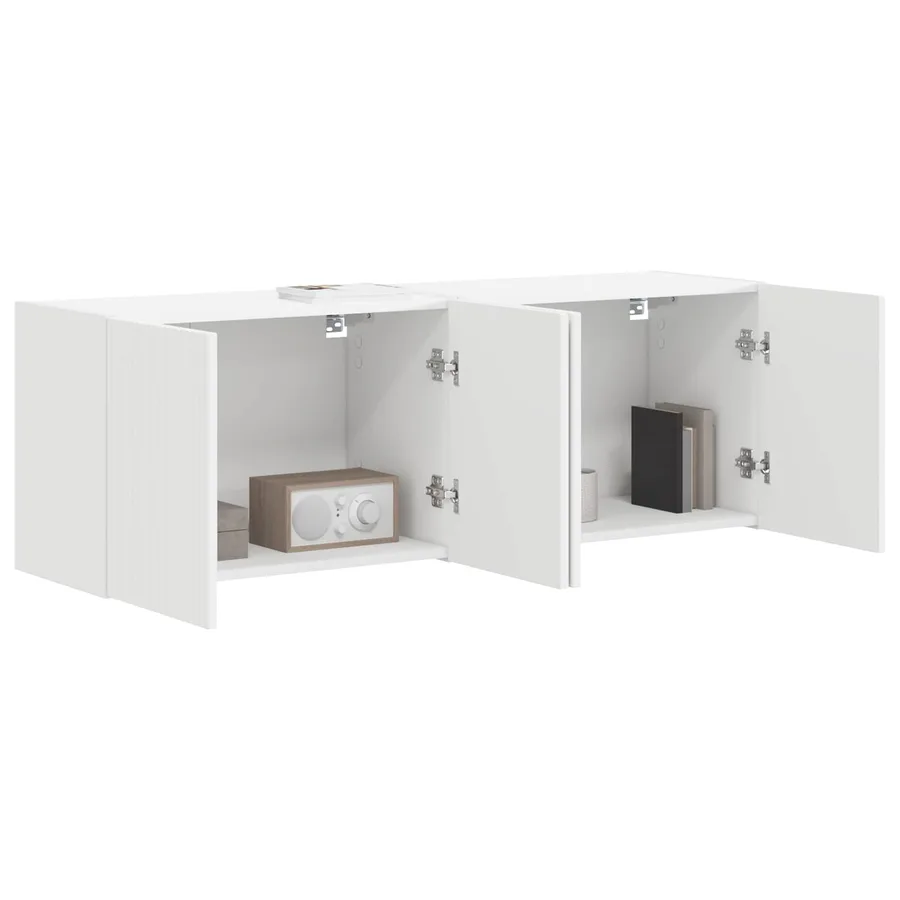 Meuble TV mural 2 pcs Blanc 59,5 x 31 x 40 cm Bois d'ingénierie - 3