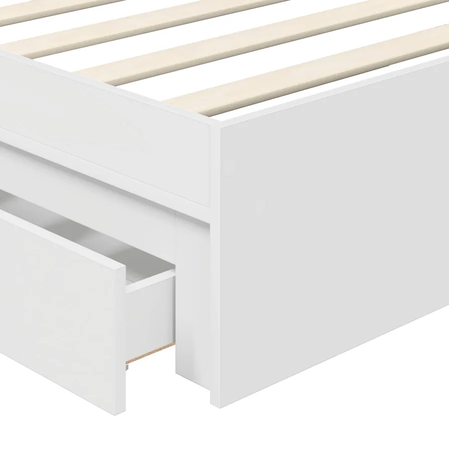 Lit de Rangement Blanc 90 x 200 cm Bois d'ingénierie - 11