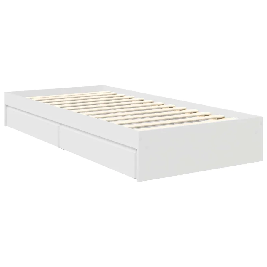 Lit de Rangement Blanc 90 x 200 cm Bois d'ingénierie - 6