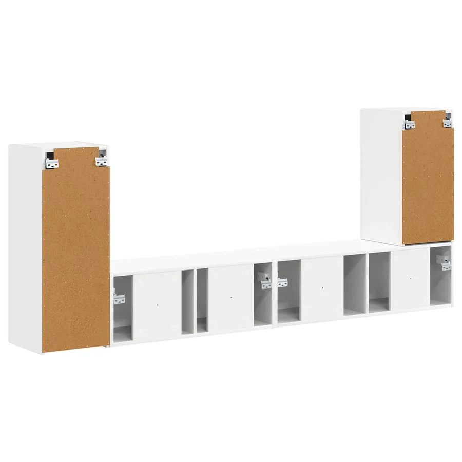 Ensemble meuble TV 4 pcs Blanc Bois d'ingénierie - 8