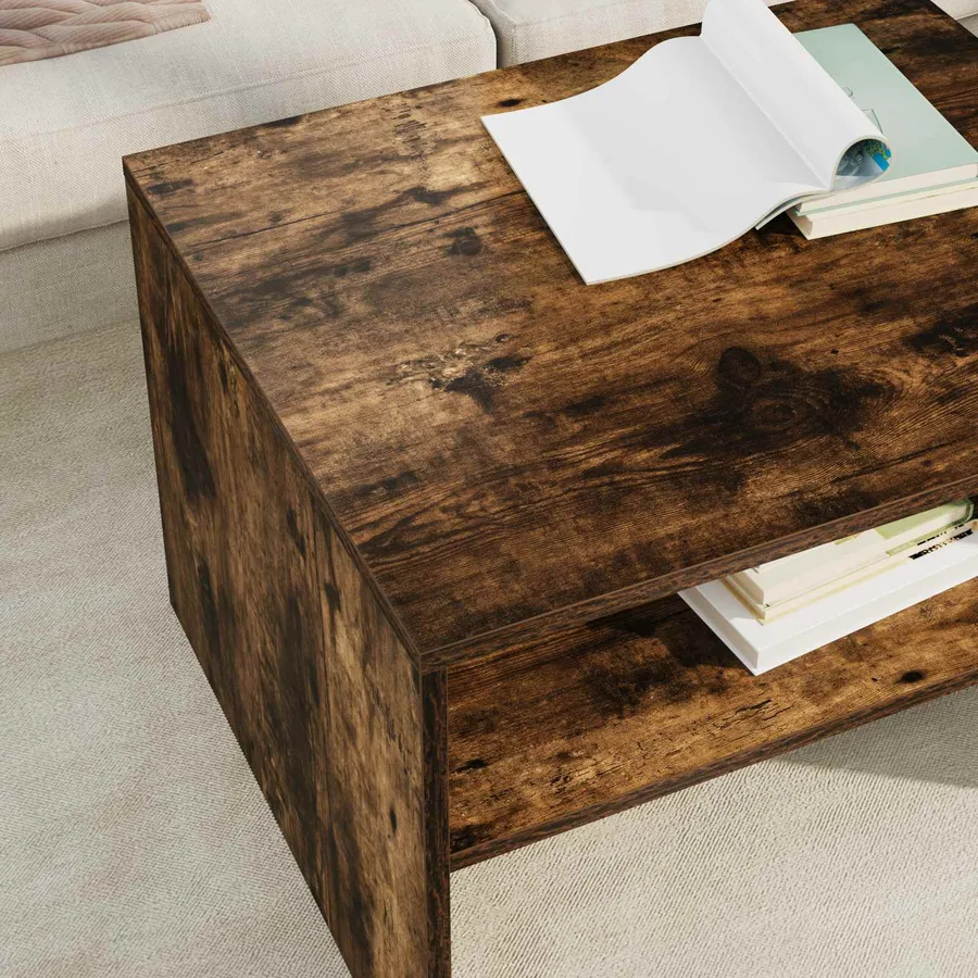 Table basse Chêne fumé 60 x 50 x 40 cm Bois d'ingénierie - 4