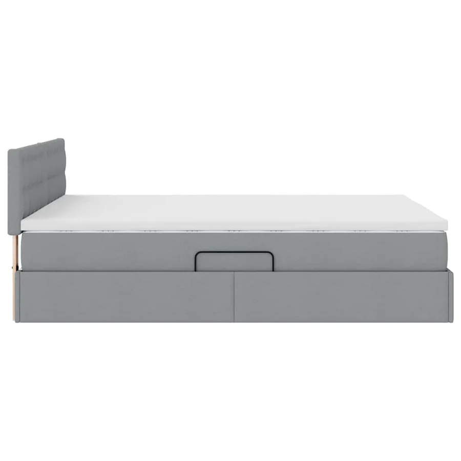 Lit avec rangement et matelas Gris clair 140 x 190 cm - 8