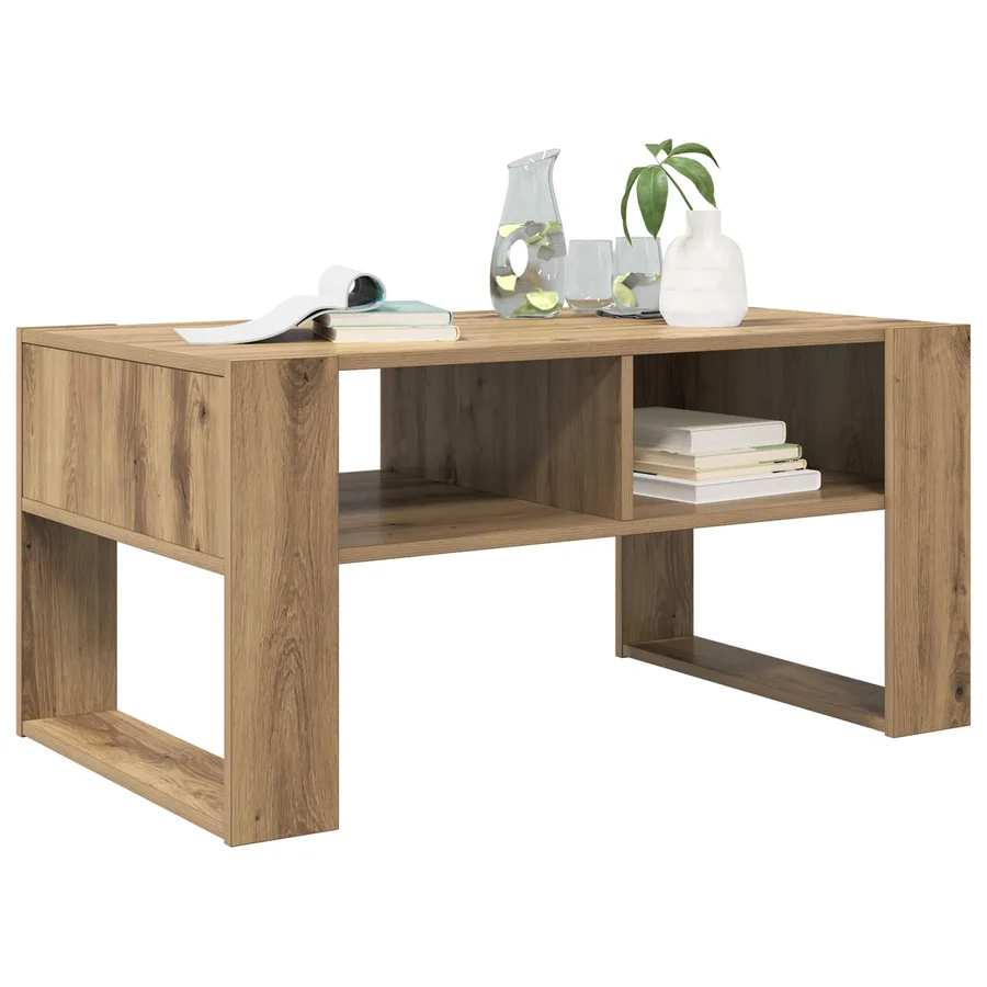 Table basse Chêne artisanal 92 x 53 x 45 cm Bois d'ingénierie - 3