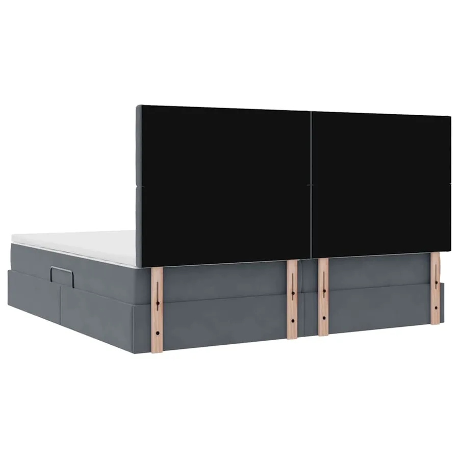 Lit de rangement LED avec matelas Gris foncé 200 x 200 cm - 12