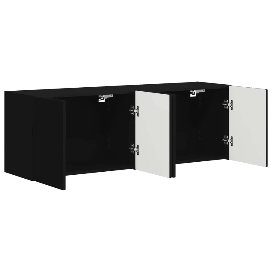 Meuble TV mural 2 pcs Noir 59,5 x 31 x 40 cm Bois d'ingénierie - 5