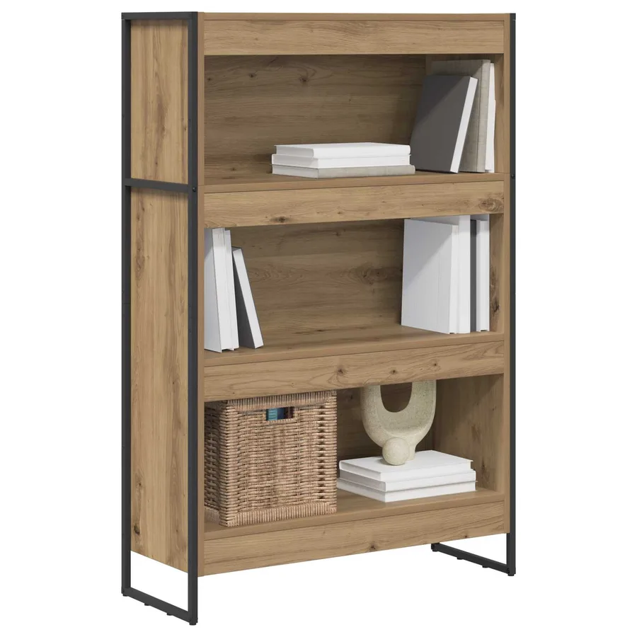 Bibliothèque 80 x 30 x 121 cm Bois d'ingénierie Chêne artisan - 3