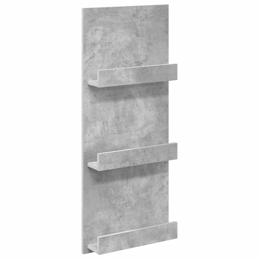 Étagère à magazines avec étagère Gris béton 43 x 11 x 102 cm - 2