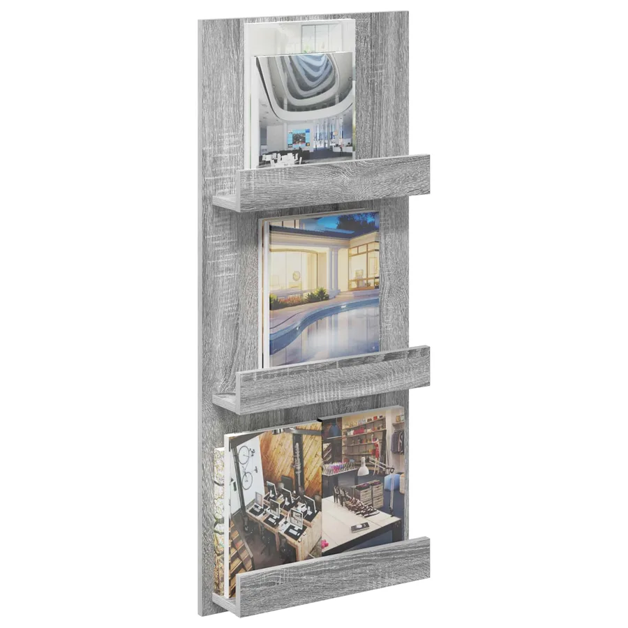Étagère à magazines avec étagère Gris Sonoma 43 x 11 x 102 cm - 3
