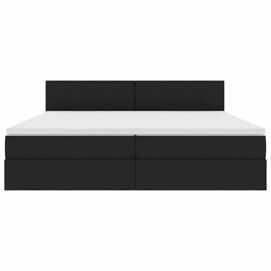 Lit de rangement LED avec matelas Noir 200 x 200 cm Tissu - 7