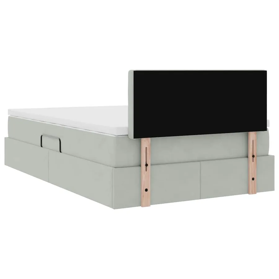 Lit de rangement LED avec matelas Gris clair 120 x 200 cm - 12