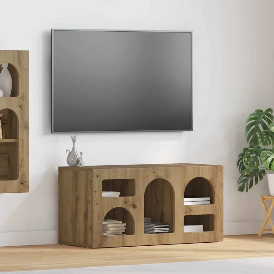 Meuble TV ELST 80 x 35 x 40 cm Chêne artisanal