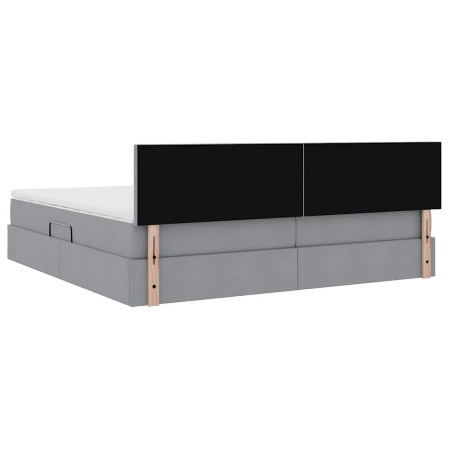 Lit avec rangement et matelas Gris clair 200 x 200 cm - 8