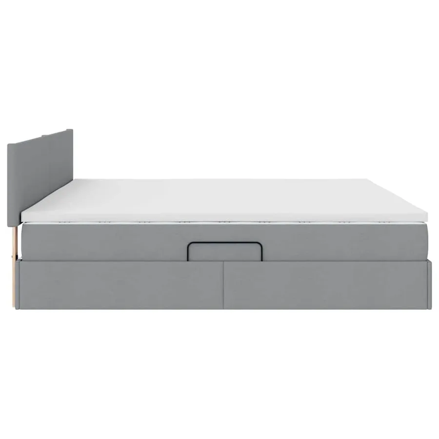 Lit avec rangement et matelas Gris clair 200 x 200 cm - 9