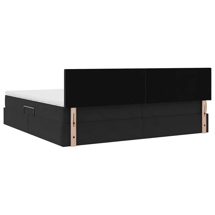 Lit de Rangement avec matelas Noir 200 x 200 cm Velours - 10