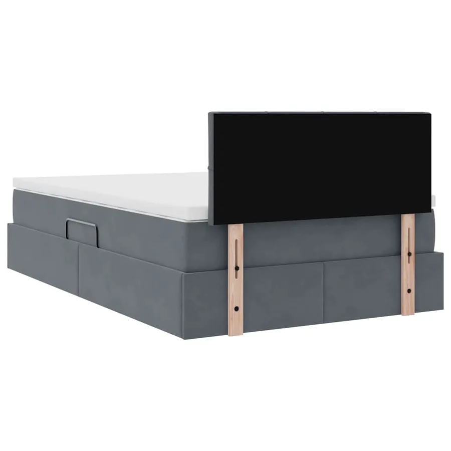 Lit de rangement LED avec matelas Gris foncé 120 x 200 cm - 12