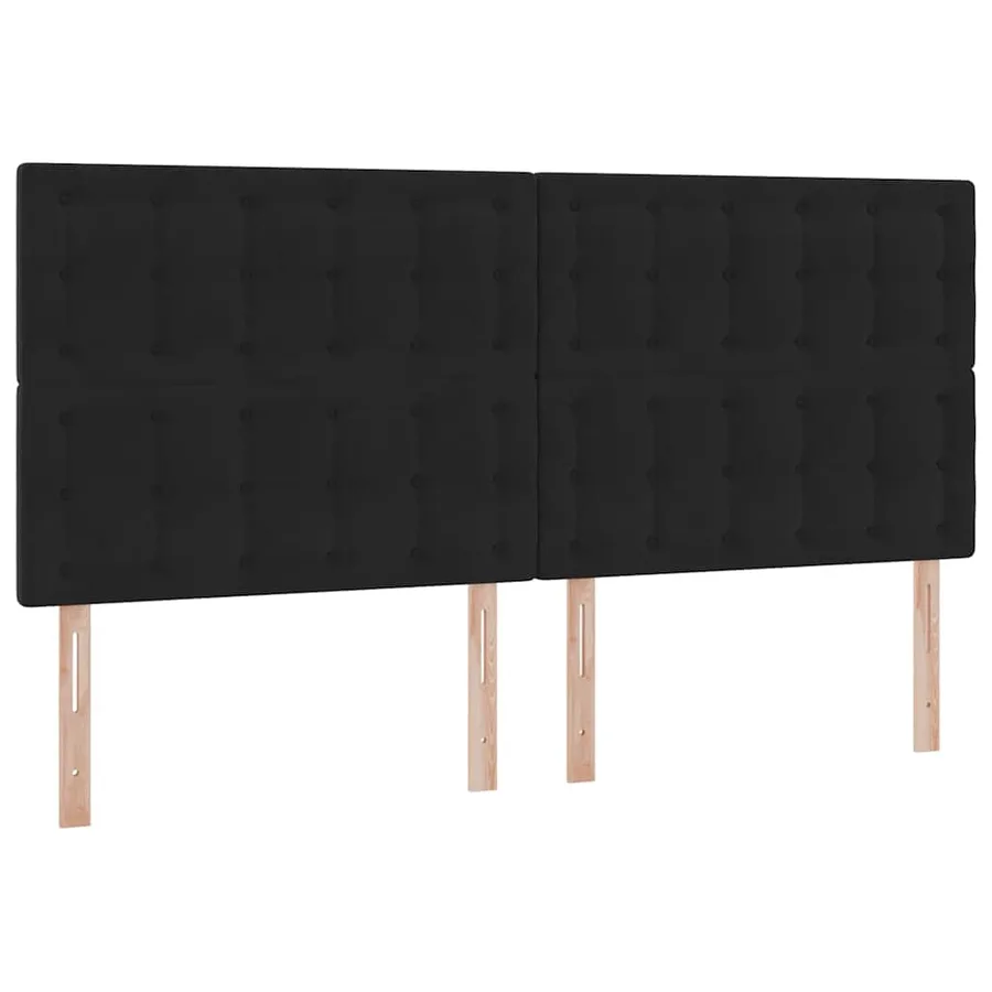 Lit avec rangement et matelas Noir 200 x 200 cm Velours - 5