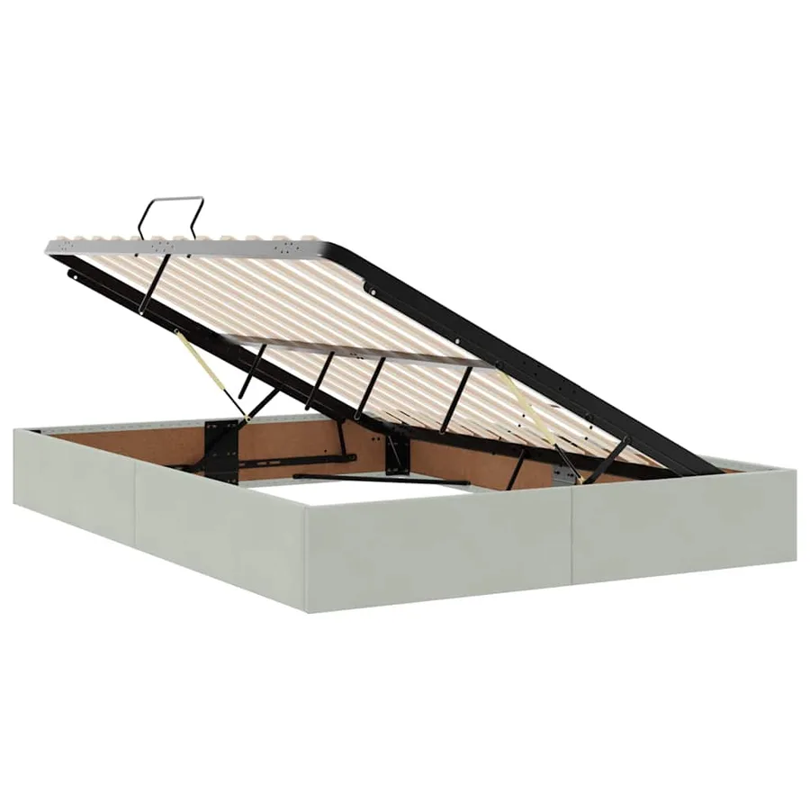 Lit de rangement LED avec matelas Gris clair 140 x 190 cm - 7