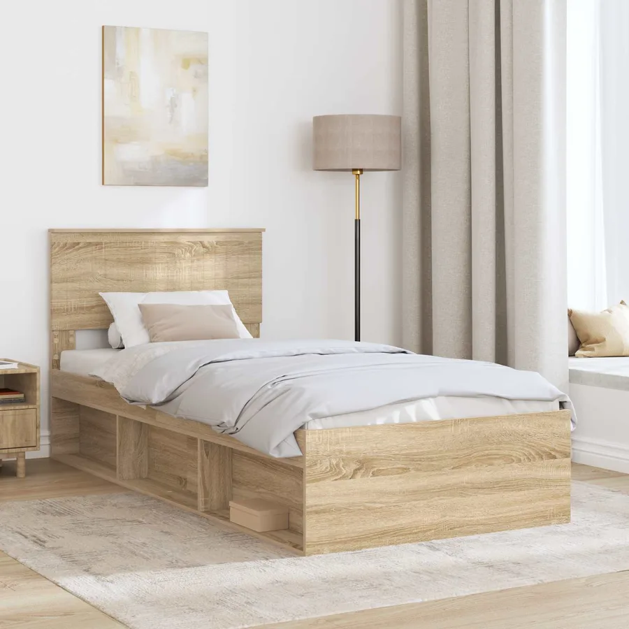 Cadre de lit Chêne Sonoma 90 x 200 cm Pin massif - 3