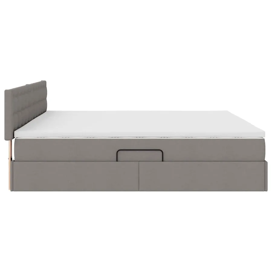 Lit de rangement LED avec matelas Taupe 200 x 200 cm Tissu - 11