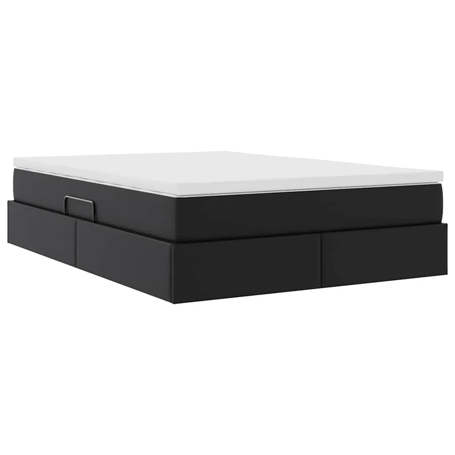 Lit avec rangement et matelas Noir 140 x 190 cm Simili cuir - 5