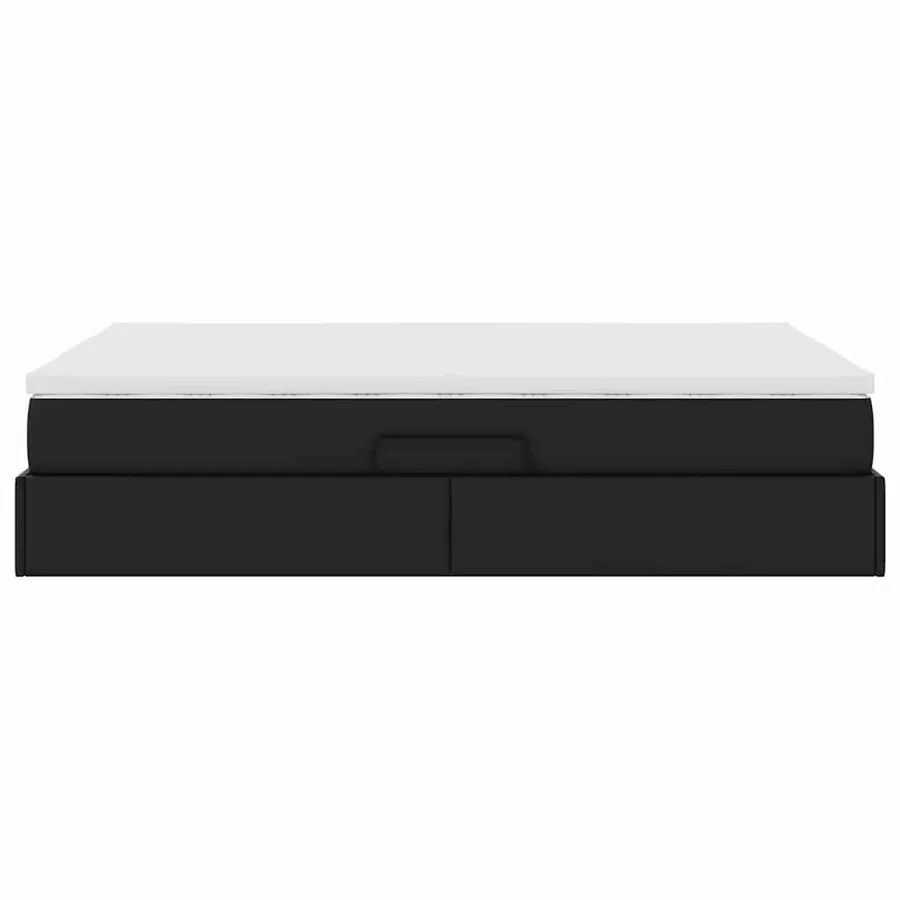 Lit avec rangement et matelas Noir 140 x 190 cm Simili cuir - 9