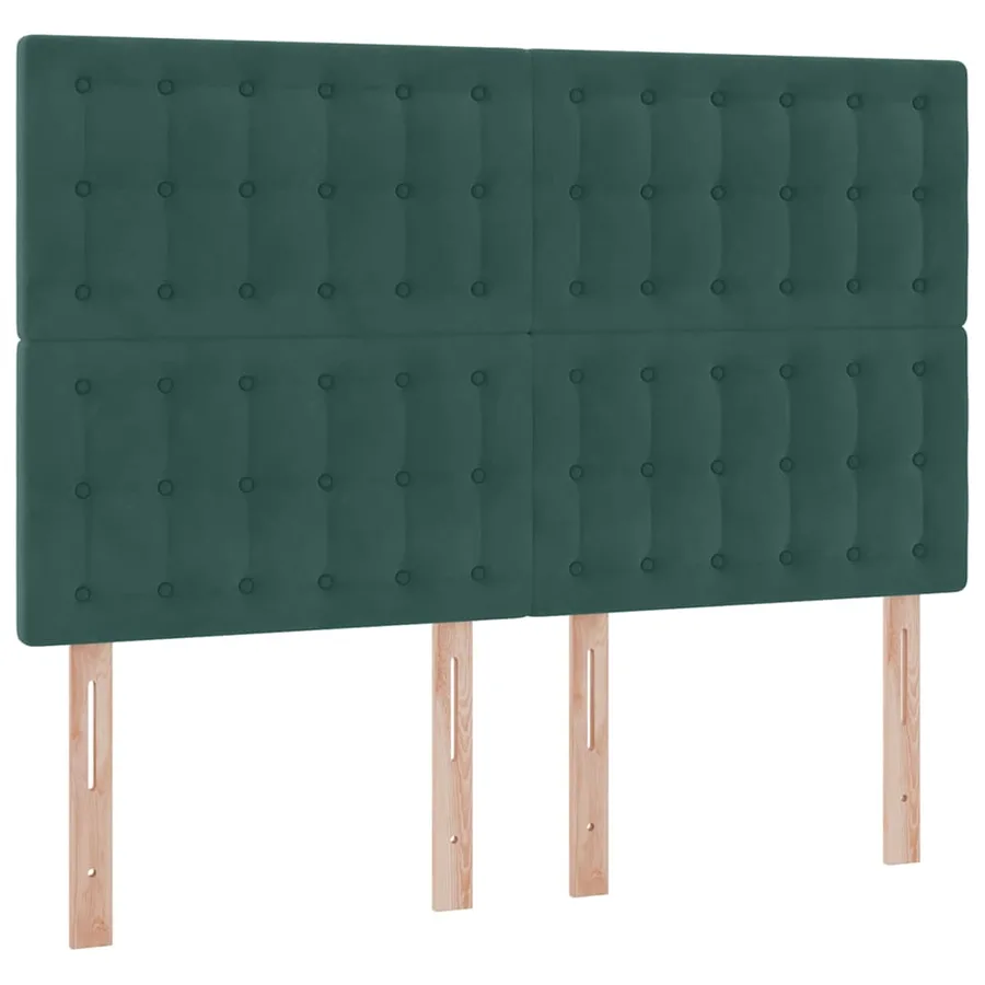 Lit avec rangement et matelas Vert foncé 140 x 190 cm Velours - 9