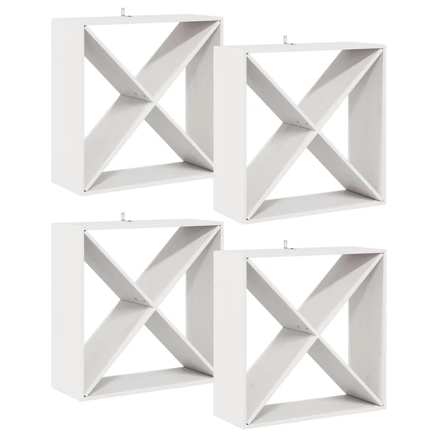 Étagère à vin 4 pcs Blanc 62 x 25 x 62 cm Pin massif - 2