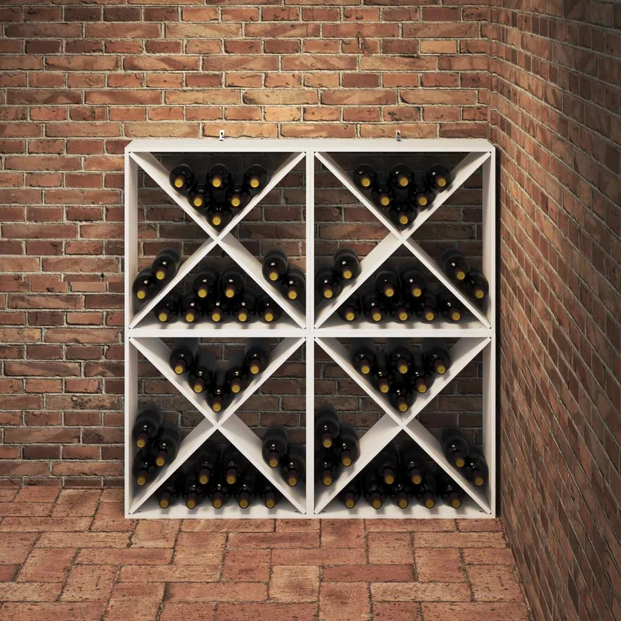 Étagère à vin 4 pcs Blanc 62 x 25 x 62 cm Pin massif - 4