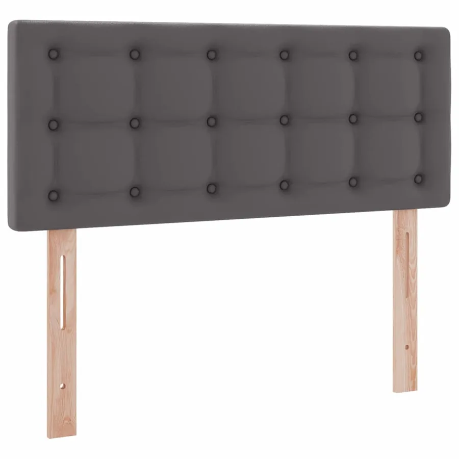 Lit avec rangement et LED Gris 120 x 190 cm Cuir synthétique - 10