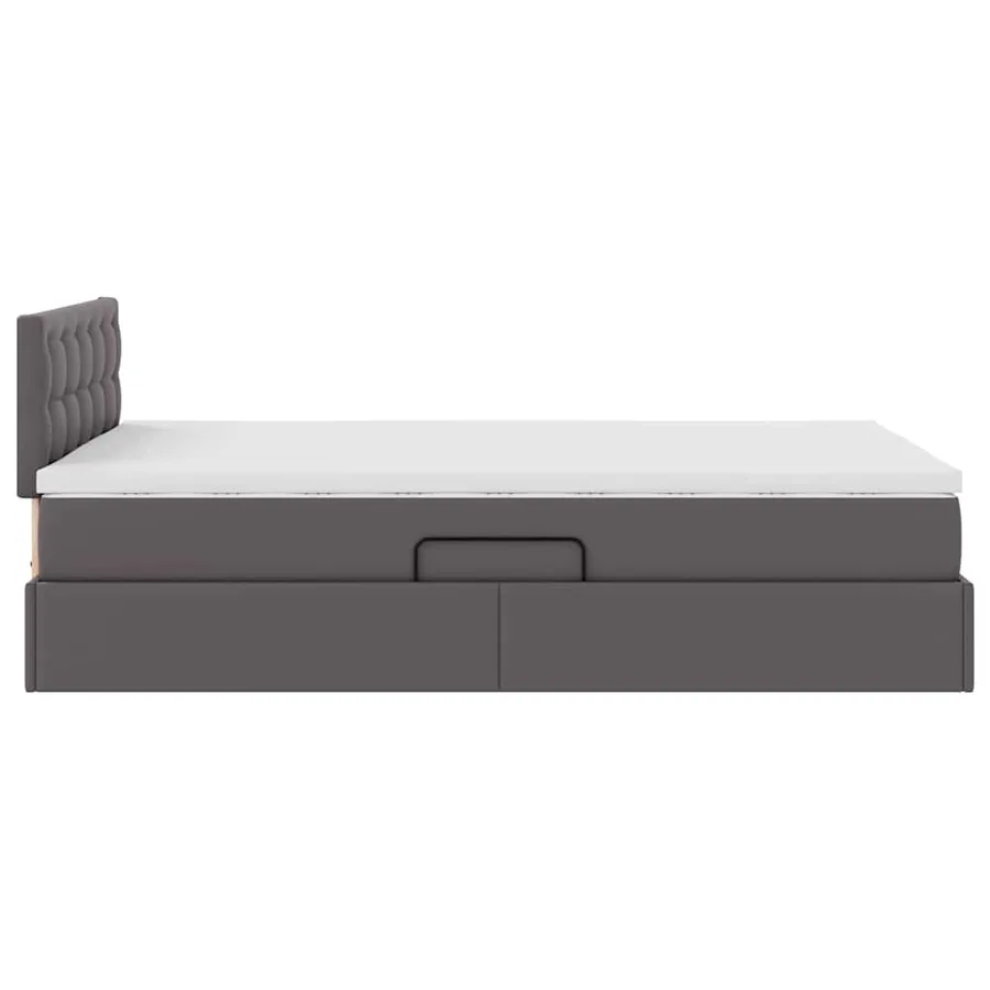 Lit avec rangement et LED Gris 120 x 190 cm Cuir synthétique - 11