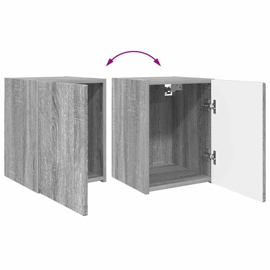 Meuble TV mural Gris Sonoma 30 x 31 x 40 cm Bois d'ingénierie - 12