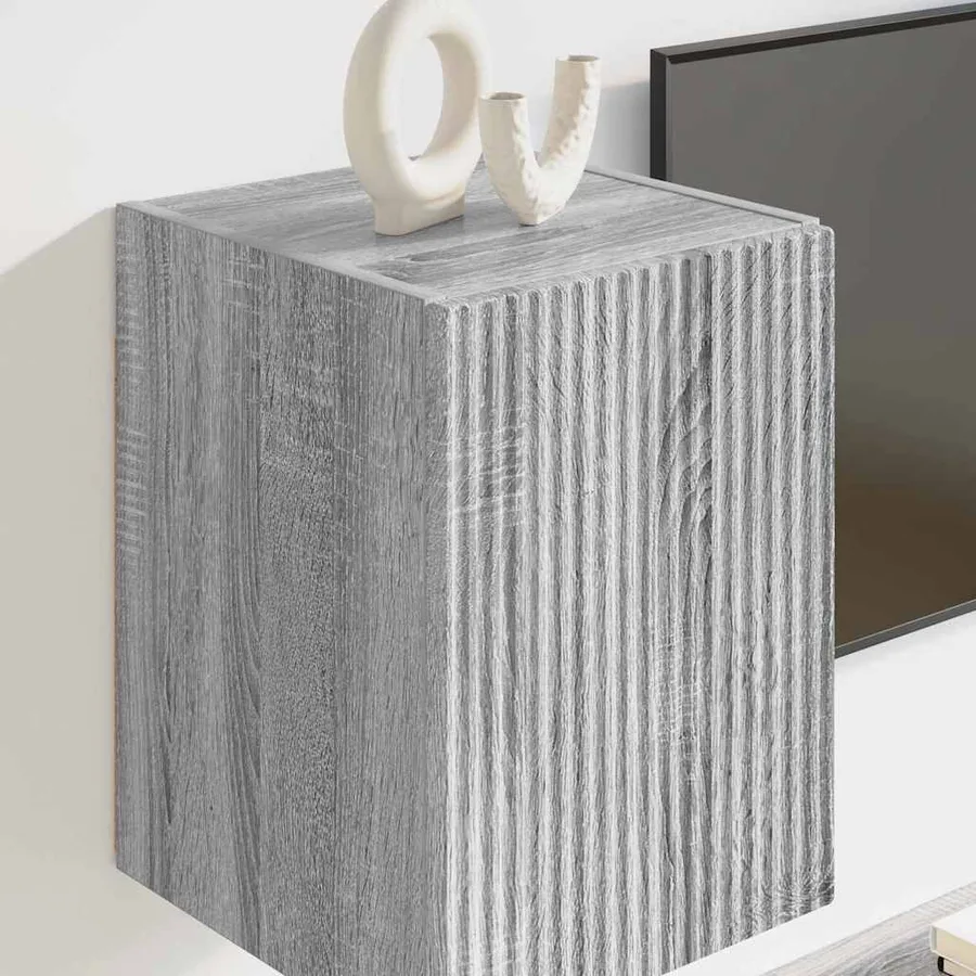Meuble TV mural Gris Sonoma 30 x 31 x 40 cm Bois d'ingénierie - 4