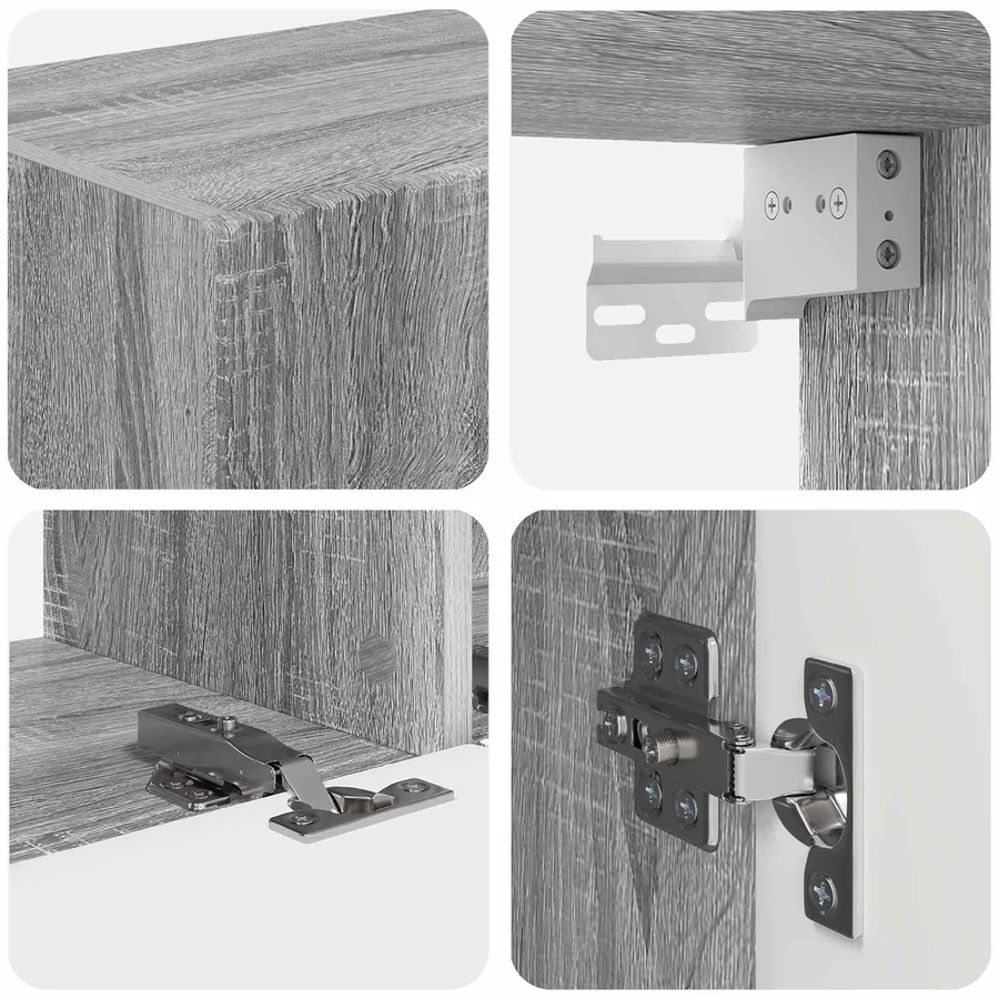 Ensemble meuble TV 4 pcs Gris Sonoma Bois d'ingénierie - 11