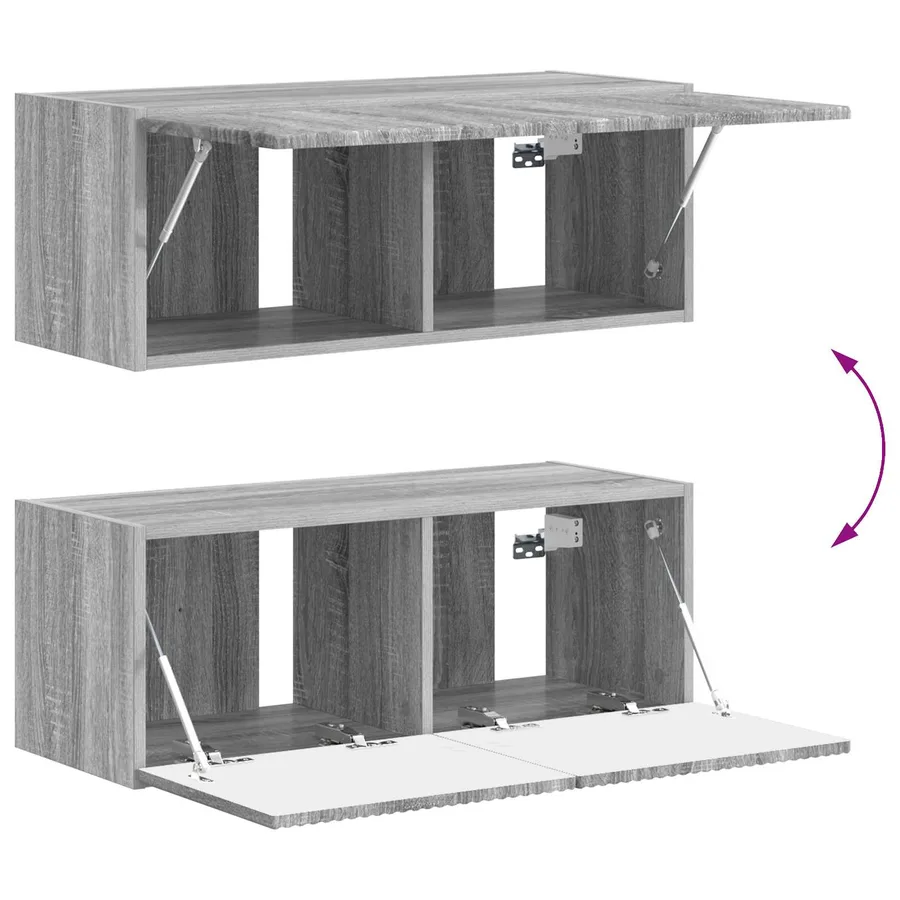 Ensemble meuble TV 4 pcs Gris Sonoma Bois d'ingénierie - 12