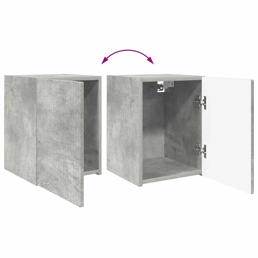 Ensemble meuble TV 3 pcs Gris béton Bois d'ingénierie - 13