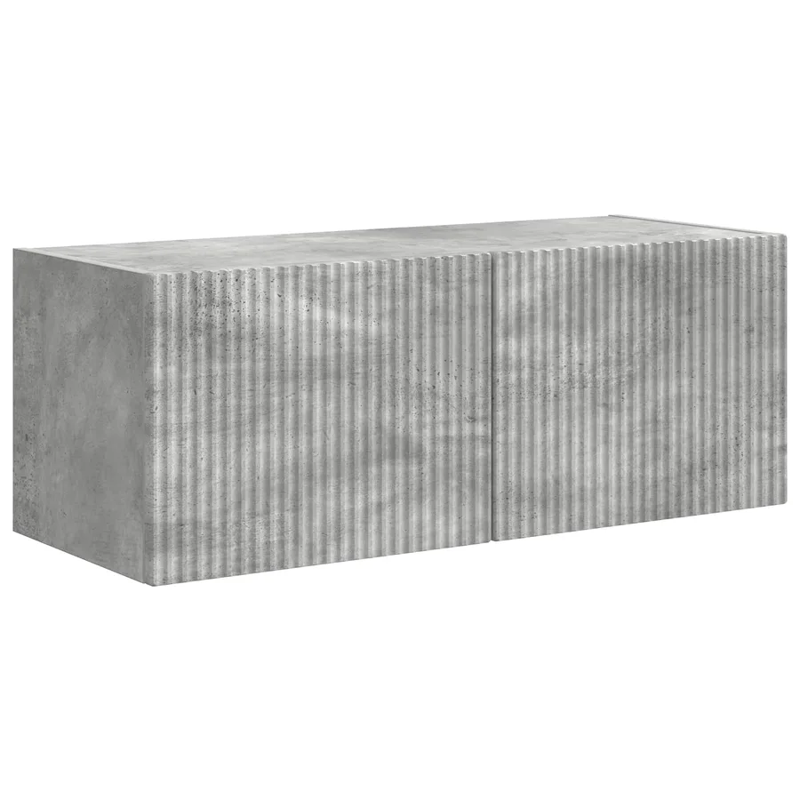 Ensemble meuble TV 3 pcs Gris béton Bois d'ingénierie - 5