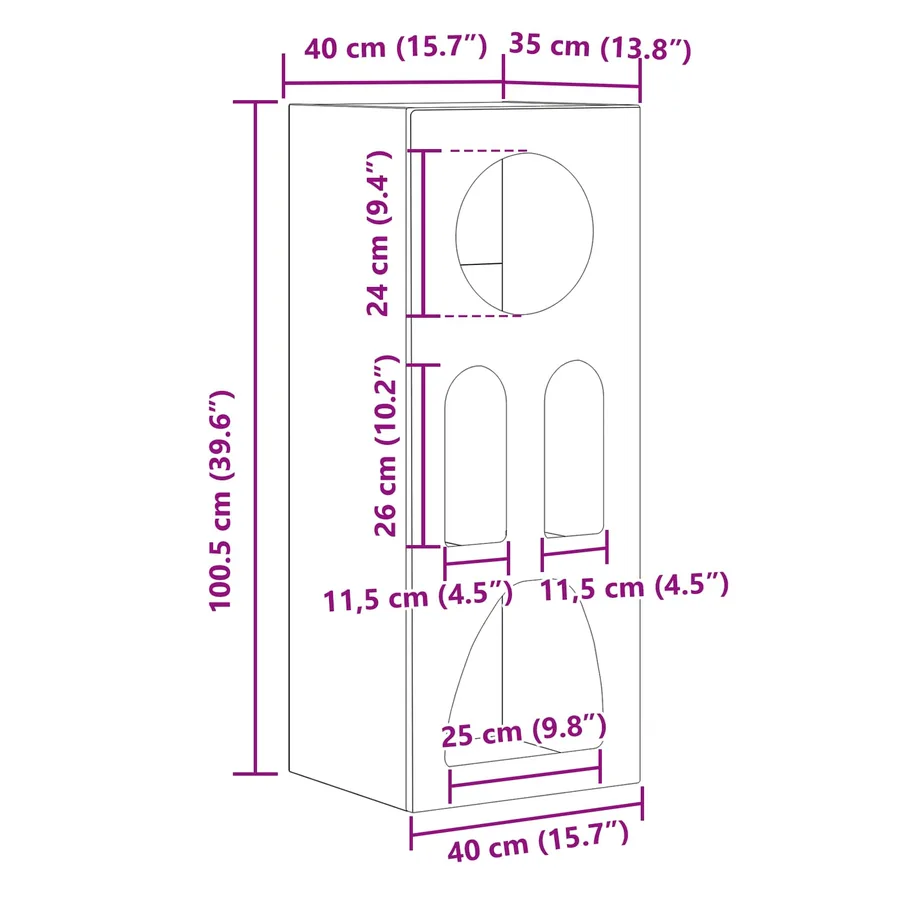 Buffet ELST Chêne Sonoma 40 x 35 x 100.5 cm Bois d'ingénierie - 12