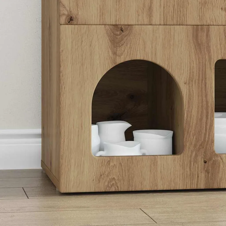 Buffet ELST Chêne artisanal 80,5 x 35 x 59 cm Bois d'ingénierie - 5