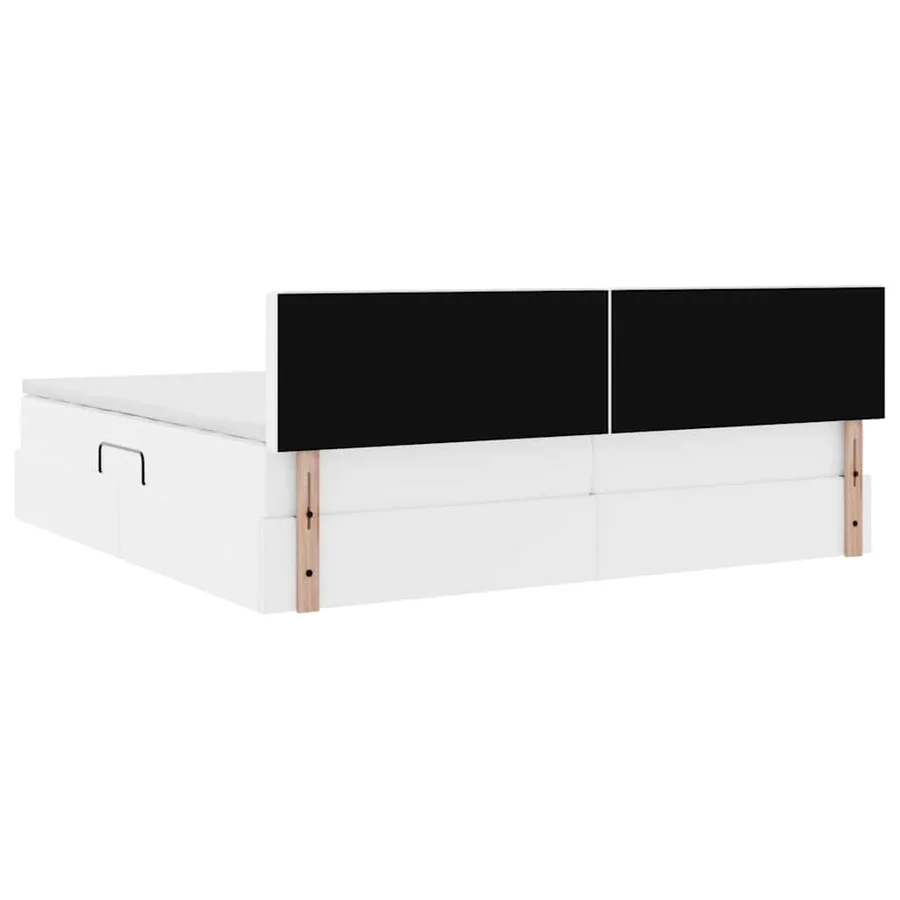 Lit avec rangement et matelas Blanc pur 200 x 200 cm - 8