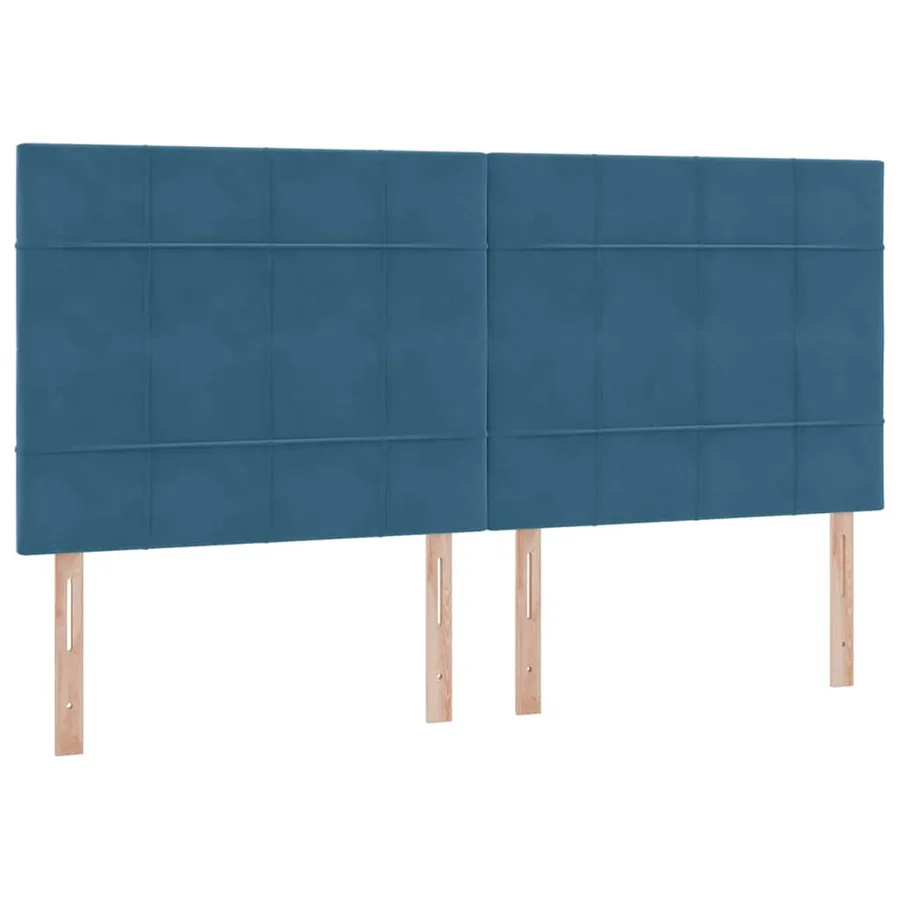 Lit avec rangement et matelas Bleu foncé 200 x 200 cm Velours - 9