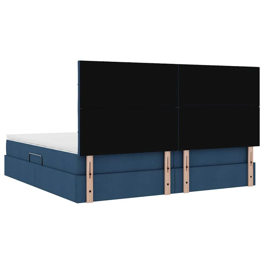 Lit de rangement LED avec matelas Bleu 200 x 200 cm Tissu - 12