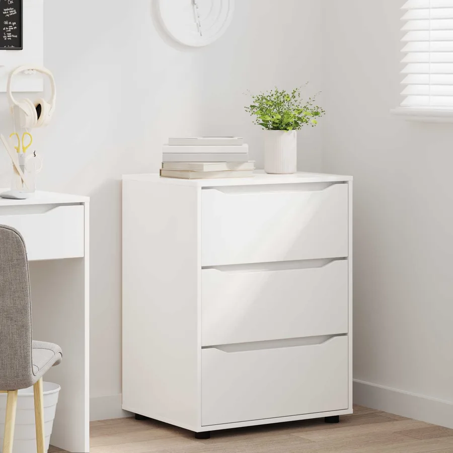 Armoire de rangement Blanc 60 x 48 x 81 cm Bois d'ingénierie - 5
